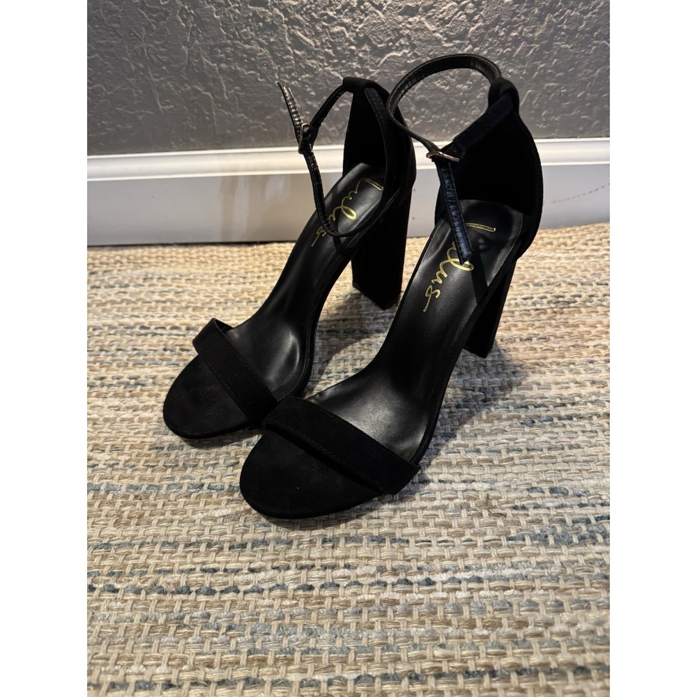 Lulu Taylor Strappy Faux Suede Block Heels